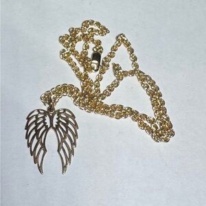 Open Angel Wings Pendant Necklace